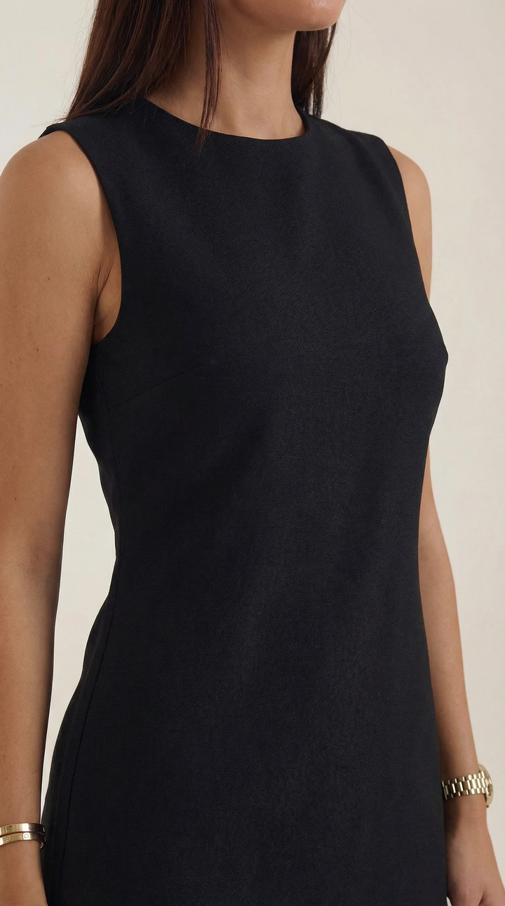 Vestido mini sin mangas de corte en A de Celine