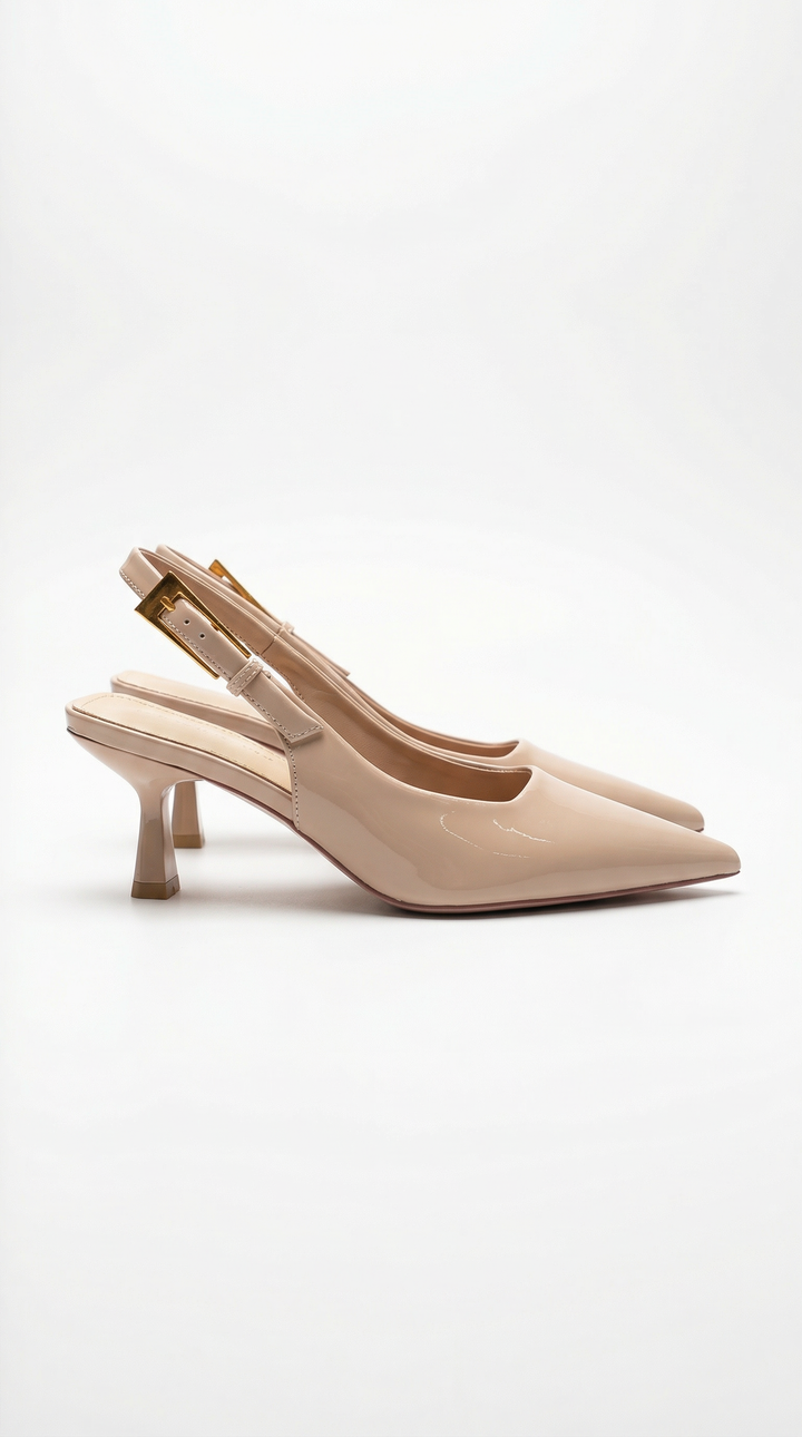 Zapatos de salón Elizabeth con talón bajo y tiras traseras