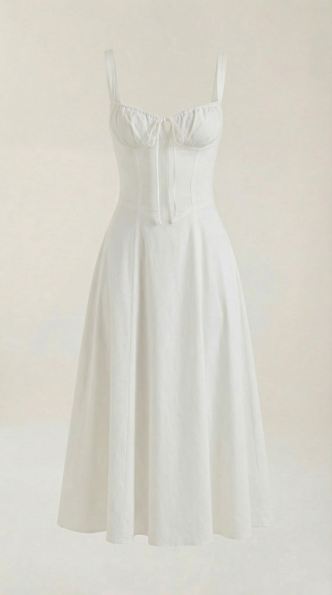 Vestido midi de color jade con cordones