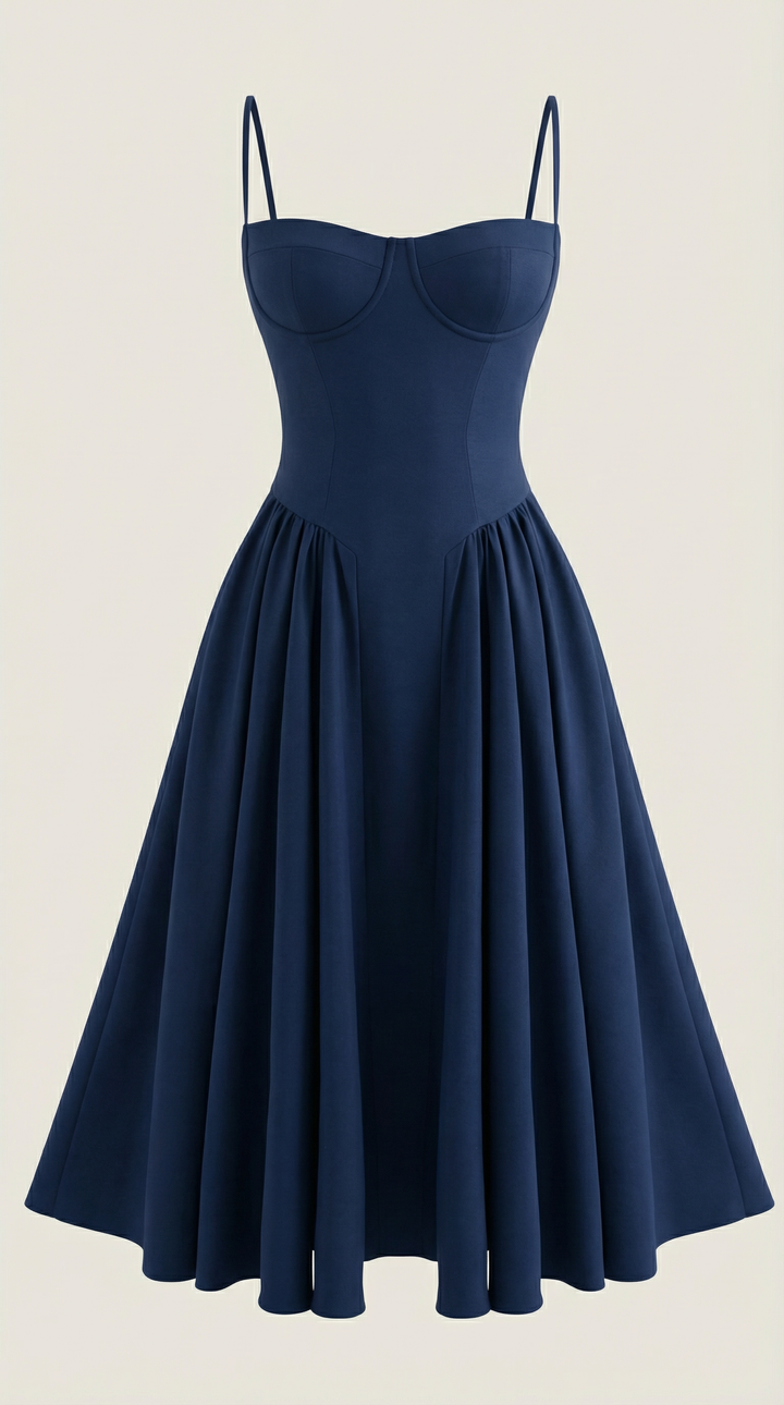 Vestido midi con corsé Odette