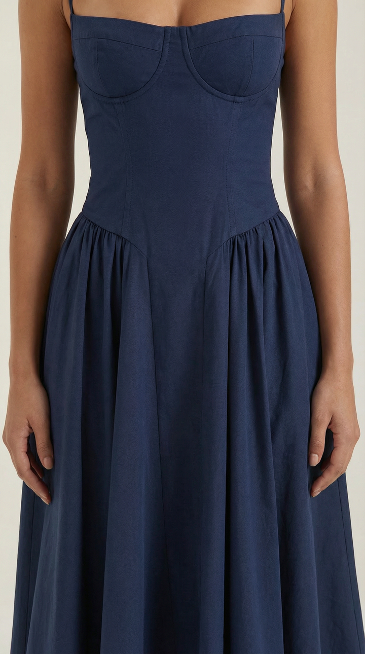 Vestido midi con corsé Odette