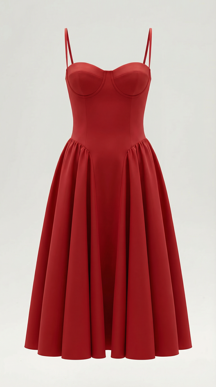 Vestido midi con corsé Odette