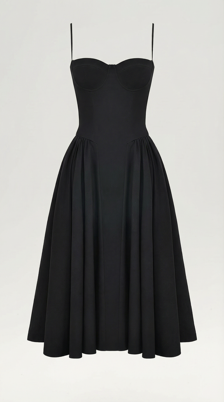 Vestido midi con corsé Odette