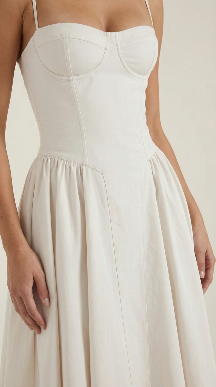 Vestido midi con corsé Odette