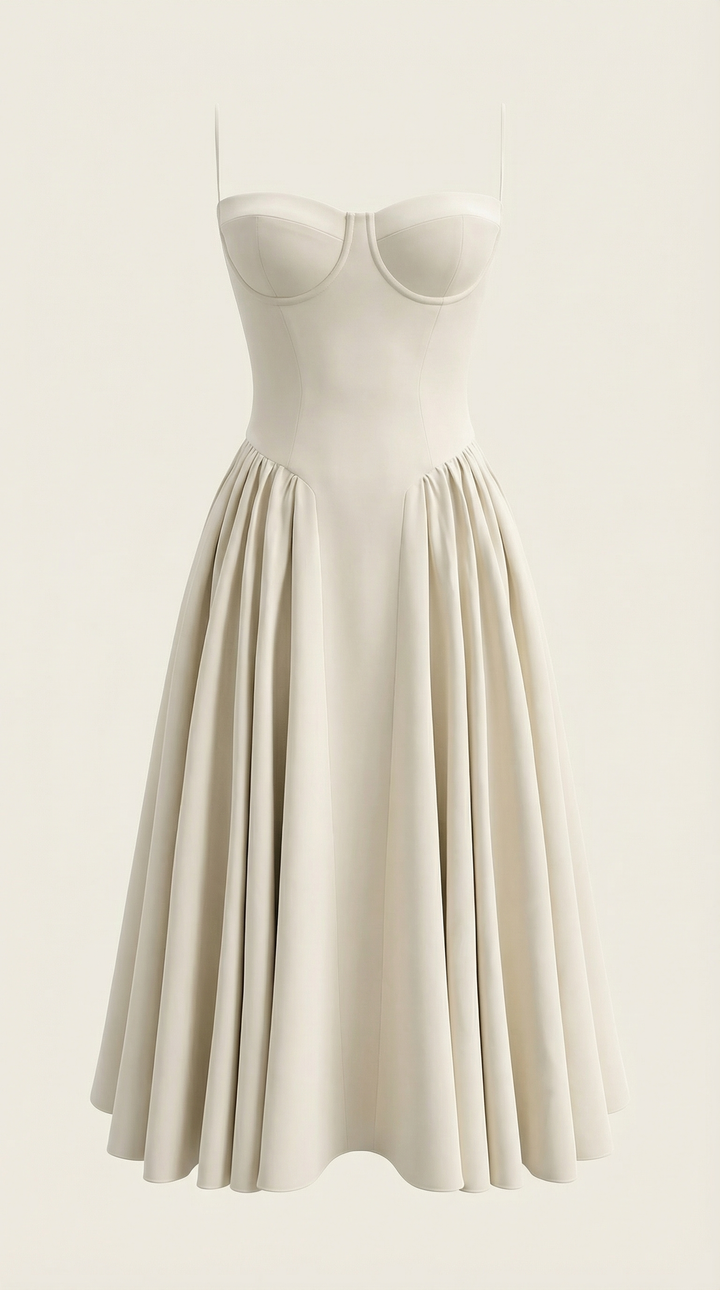 Vestido midi con corsé Odette