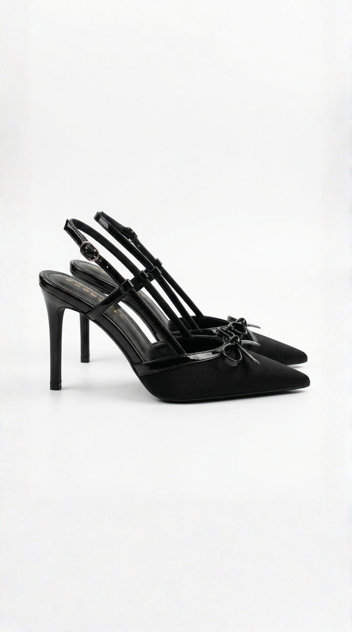Zapatos de salón Rebecca de satén con lazo