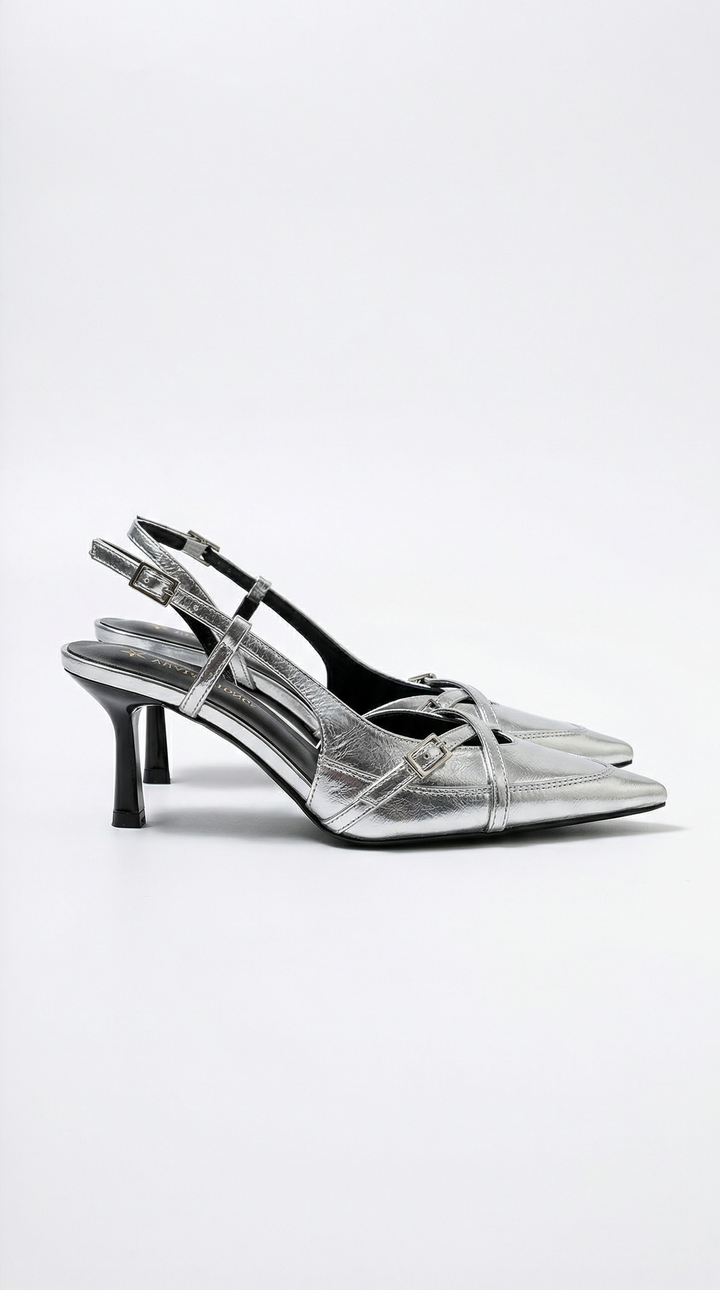 Zapatos de tacón con talón abierto y hebilla de Samantha