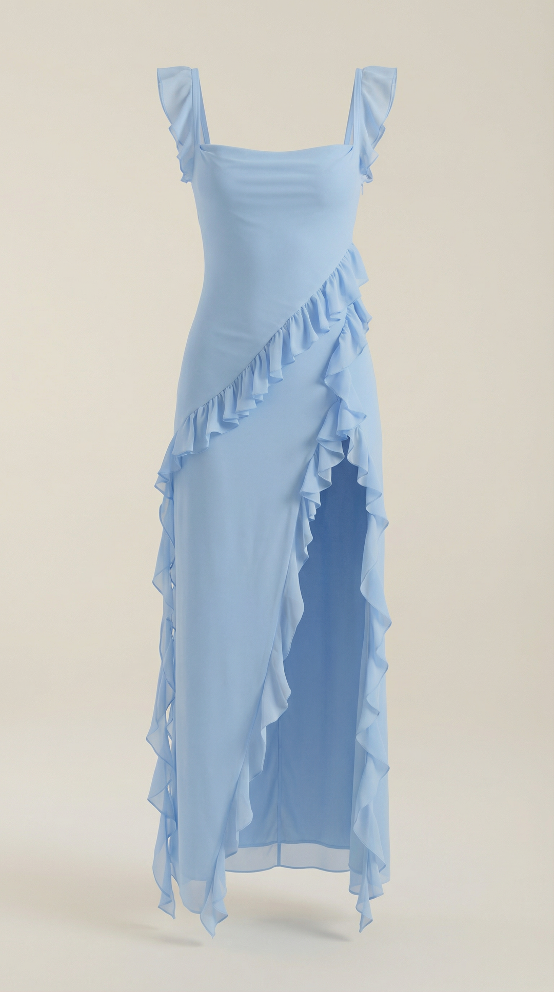 Vestido largo de Susan con volantes