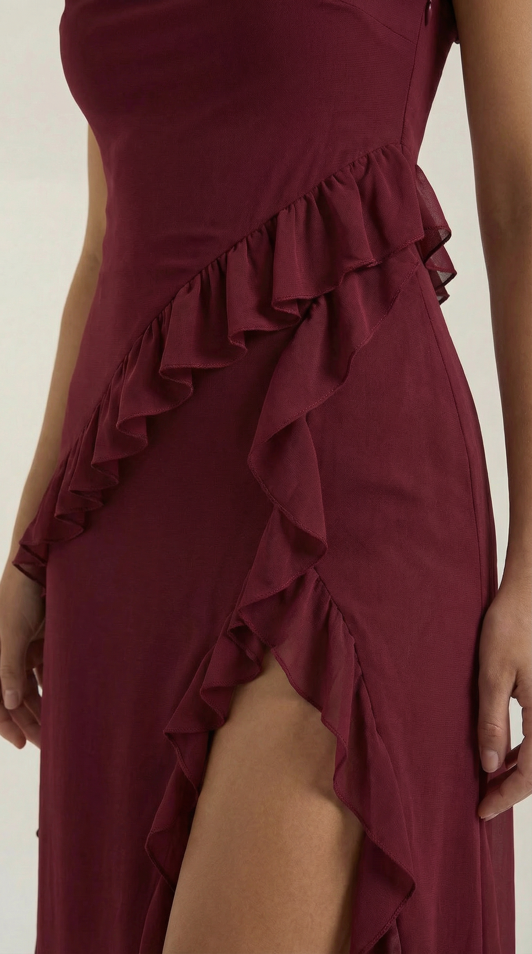 Vestido largo de Susan con volantes