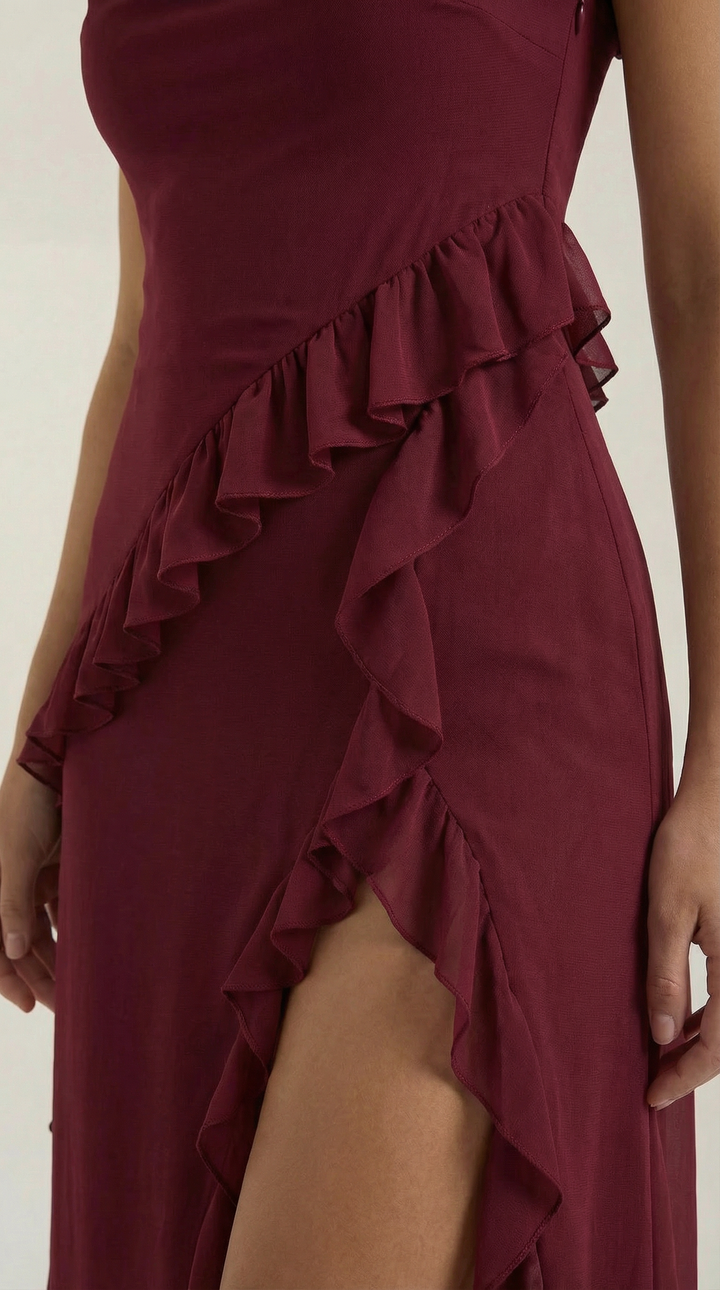 Vestido largo de Susan con volantes