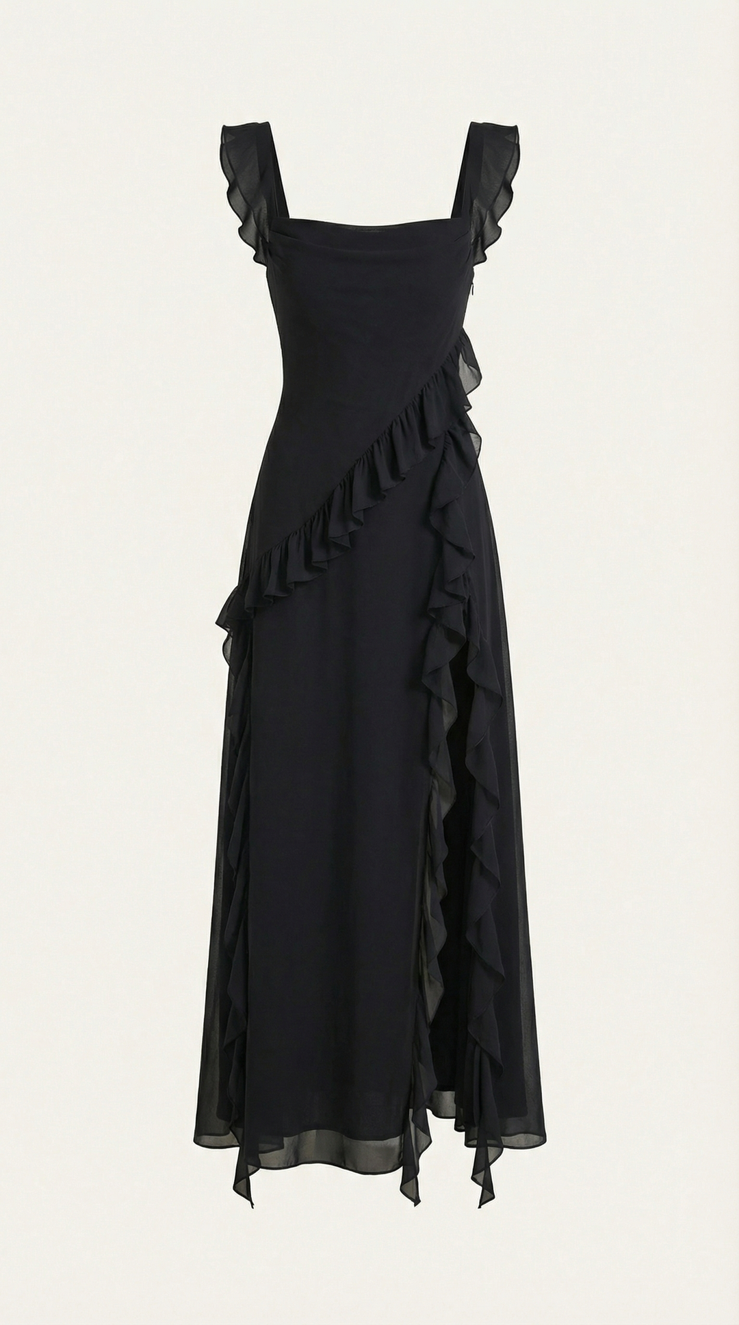 Vestido largo de Susan con volantes